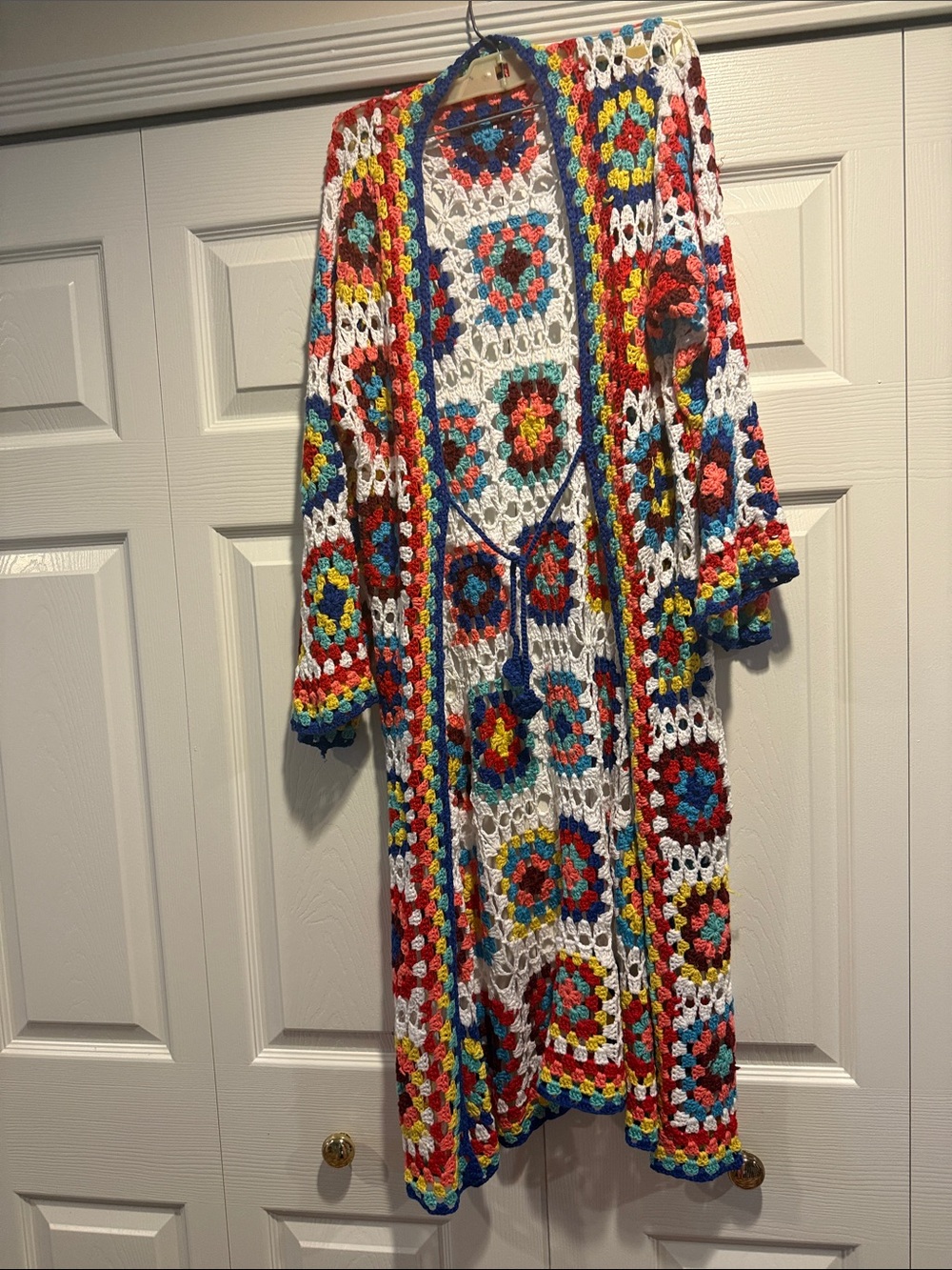 Handmade Crochet Open-Front sweater - Multicolor .. bought at boutique.. o/s